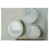 2 Sets of Silver-Rimmed Fine China Sets