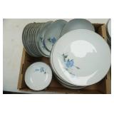 2 Sets of Silver-Rimmed Fine China Sets