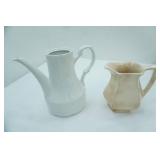 English Ironstone Coffee Pot and Pitcher