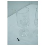 Avon Mrs. Albee Etched Clear Glass Wine Goblets