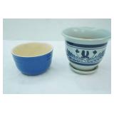 Vintage Stoneware Mixing Bowl and Westerwald Salt Glazed Flower Pot