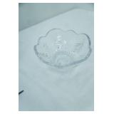 Crystal Poinsettia Round Serving Platters and Mikasa Christmas Night 6" Footed Bowl