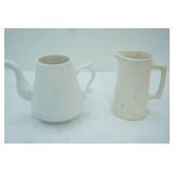 Gien Pont Aux Choux White Teapot-glazed earthenware-handmade in France & Ironstone Pitcher