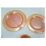 Vintage depression glass including translucent divided dish, serving platter, Fenton Marigold Carnival glass and more.