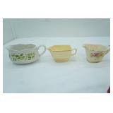 3 creamers Ironstone, Homer Laughlin Riviera, Homer Laughlin Virginia Rose
