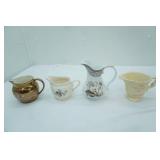 4 creamers Pacific Ent., Wedgwood Fallow Deer, J. Godinger, Edwin Knowles China Co.