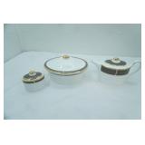 6 piece serving set Wedgwood Shagreen Cocoa design