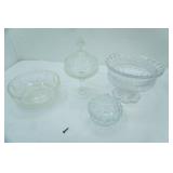 Hand-Cut Crystal Rose Bowl and Other Lead Crystal Pieces