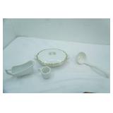 Ironstone Gravy Boat, Tea Cup, Ladle, China Covered Casserole Dish