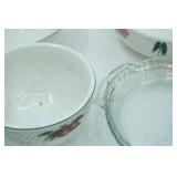 Vintage Anchor Hocking Pie Plates, Furio Home Hand-Painted Ceramic Serving Bowl "Made in Italy"