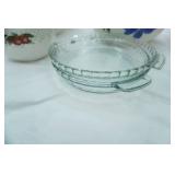 Vintage Anchor Hocking Pie Plates, Furio Home Hand-Painted Ceramic Serving Bowl "Made in Italy"