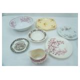 Vintage Red and Brown Transferware Pieces