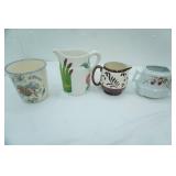 Vintage English Ware Lancaster & Sandland Lusterware Creamer, Mancer (hand-painted in Italy) Pitcher, Royal Ironstone