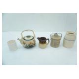 Vintage Cheese Crocks, Vintage Small Stoneware Creamer, Vintage Otagiri Stoneware Teapot & more