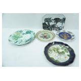 Vintage Fine China Plates & Tommy Bahama Tropical Leaf Melamine Dinner Plates