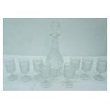 Vintage Anchor Hocking Wexford Claret Wine Glasses and Matching Decanter