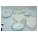 Collection of China Plates and Platters, Pink Theme