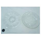 Large Etched Crystal Serving Platter & Large Serving Bowl/Platter