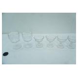 Clear Glass Goblets w/frosted grape pattern, Crystal Glass Hand-Cut Champagne Saucers
