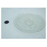 Vintage Clear Pressed Glass Cake Plate. Duncan & Miller "Sandwich" or Similar Pattern