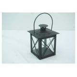 Black Metal & Glass Mini Lantern Tea Light Candle Holder