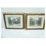 Framed Garden Print Home Interiors 2ct 15.5"x13.5"
