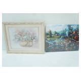 "Field Days By Sandra Bergeron, 14" x11", Basket Of Flowers By Yuan 15" x12"