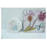 3D metal art flower picture, 16" x 15", Seashell picture octagon, 11"