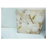 Santa and Snowman picture 20" x 24", 3D flowers on canvas 14" x 14"