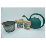 Galvanized Planter, Plant Food, Poly Watering Can