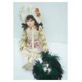 Vintage Porcelain Doll, Vintage Unique Creations Porcelain Cat Face Mask