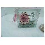 Large Sea Shells, Decorative Clear Glass Block