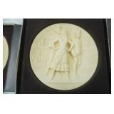 Vintage Bradford Exchange 1978 Alabaster Collectors Plates (2ct) "Museo della Scala" or "La Scala Grand Opera"