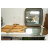 Large Oval Frameless Mirror, Large Wicker Mirror, Oval Quilting Hoop