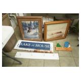 Vintage Wildlife Print, Lake House Wooden Wall Hanging, Canvas Print and more