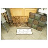 Metal Wall Art and Wooden Wall Hanging "What Happens at Grandmas House"