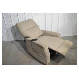Power Lift Recliner Chair - Beige Fabric, Remote Control, Single Unit
