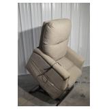 Power Lift Recliner Chair - Beige Fabric, Remote Control, Single Unit