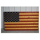 American Flag Wood Wall Art - Rustic Pallet Panel 57x32