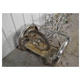 Vintage Chrome 3-Wheel Tricycle with Fenders and Decorative Rack
