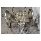 Vintage Chrome 3-Wheel Tricycle with Fenders and Decorative Rack