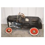 Ford Pedal Car - Hot Rod Flame Graphics, Metal Toy Vehicle
