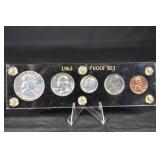 1963 Proof Set - 5 Coins in Acrylic Display Mount