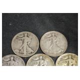 Walking Liberty Half Dollars - 5 Coins (1935-1936)