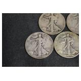 Walking Liberty Half Dollars - 5 Coins (1935-1936)