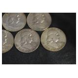 Franklin 90% Silver Halves Lot Of 5