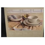 Over & Back 16-Piece Dinnerware Set - 4 Dinner Plates, 4 Salad Plates, 4 Bowls, 4 Dessert Plates