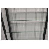 Glass Display Cabinet 36W x 14.25D x 74.25H - Black Metal Frame, 7 Glass Shelves