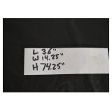 Glass Display Cabinet 36W x 14.25D x 74.25H - Black Metal Frame, 7 Glass Shelves