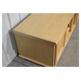 Wooden Console Cabinet - 69.5 in L x 24.25 in D x 21.75 in H - Central Shelves, End Cabinets